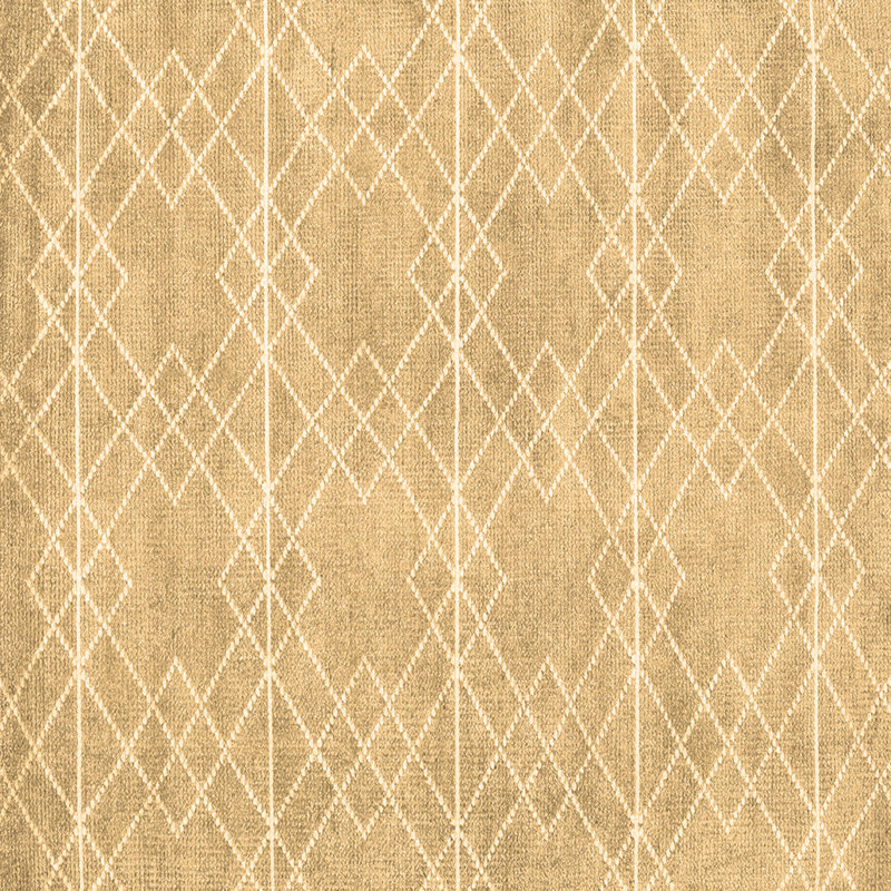 Tapis tissé à la machine à motif géométrique brun / blanc D Wilson, Carré 4 pi