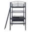 Lit mezzanine avec 4 couches de tablettes et bureau en L-36093726-36093727