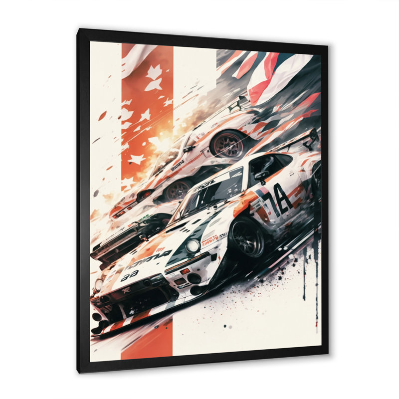 Toile de voiture japonaise «I» au Japon, Toile avec cadre photo noir, L 12 po x H 20 po