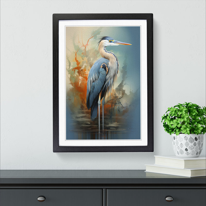 Heron Futurism - Framed Print
