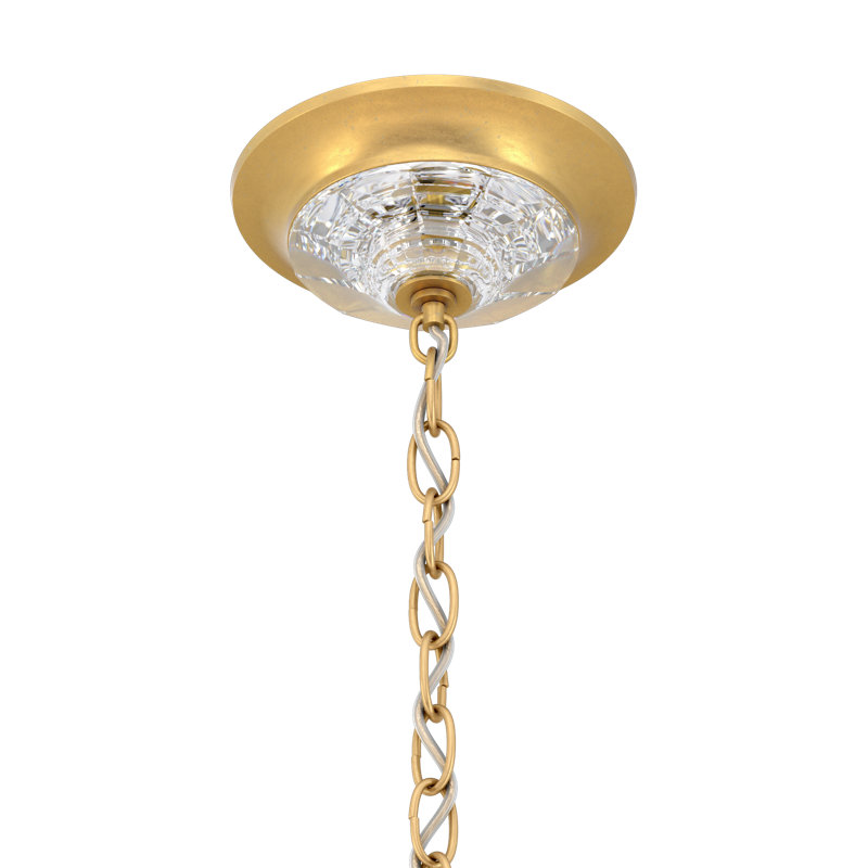 Emilea 6 - Light Glass Chandelier, Heirloom Gold