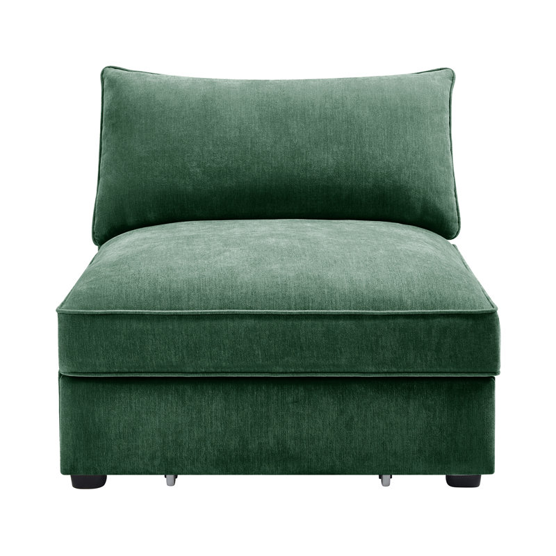 Velours sans accoudoirs avec un design structurel unique, des espaces de rangement cachés, une chenille douce et lisse, une hauteur de 32,59 po, un poids de 59,26 lb, des coussins d'accoudoirs intégrés, une chenille coulissante sous le siège