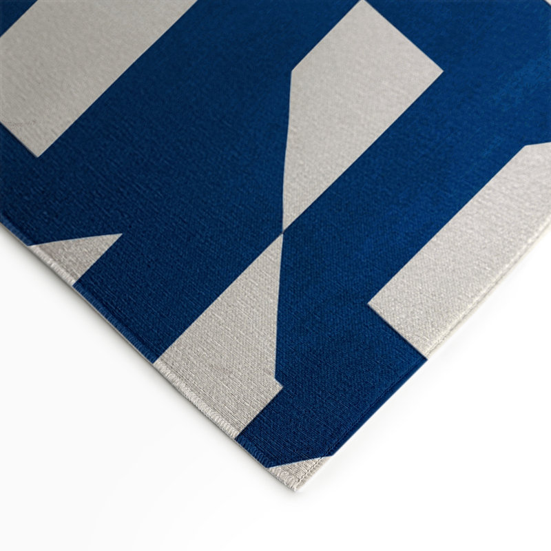 Tapis d'intérieur et d'extérieur à carreaux bleu, Rectangulaire 3 pi x 5 pi