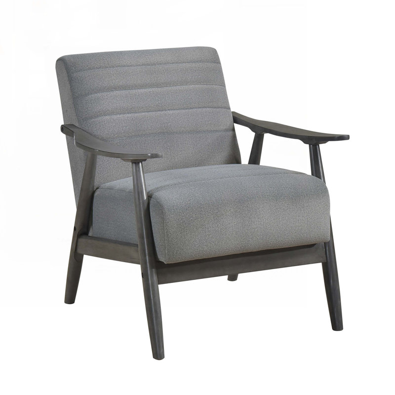 Fauteuil décontracté rembourré en velours à 4 pieds, Velours gris