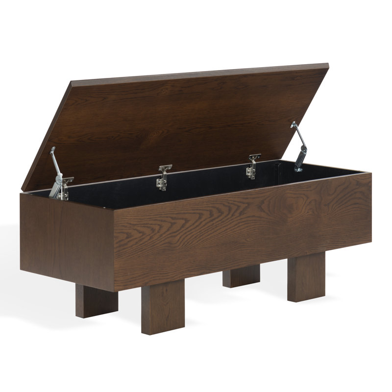 Olavi Sherianya Wood Storage Bench, Walnut