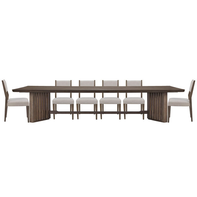 Trestle Dining Table With 6 Side Chairs, 7 Pieces: Table, 6 Chairs
