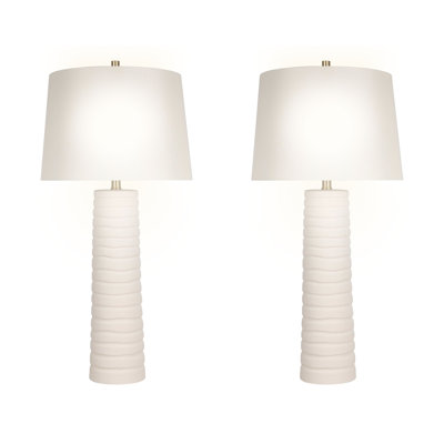 Calming Flow Ceramic Table Lamp - Textured White
