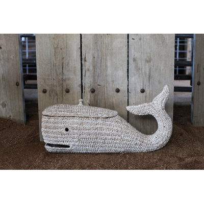 Boîte en corde tissée en forme de baleine avec couvercle