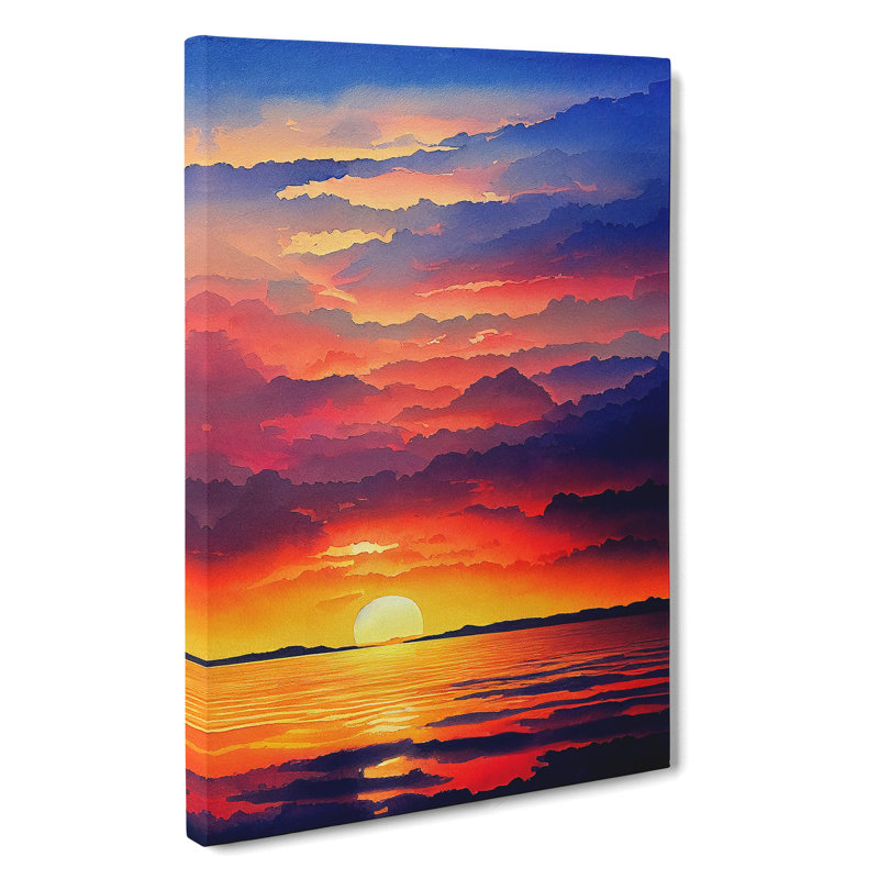 Inquisitive Ocean Sunset - Wrapped Canvas, 50cm H x 35cm W x 3cm D