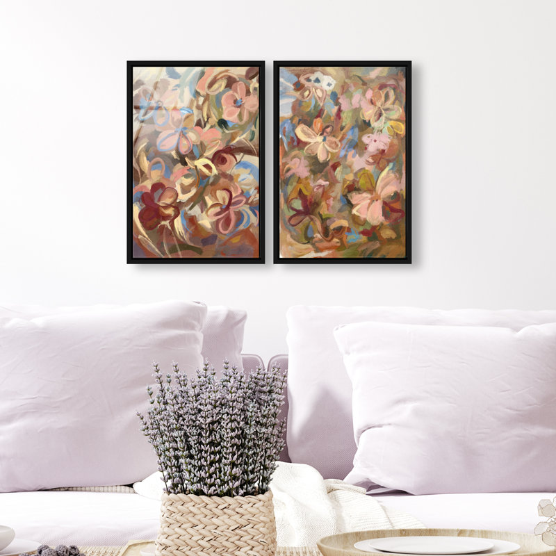 Moving Eden Set Set by Oliver Gal, 74"H x 50"W, Black Floater Frame