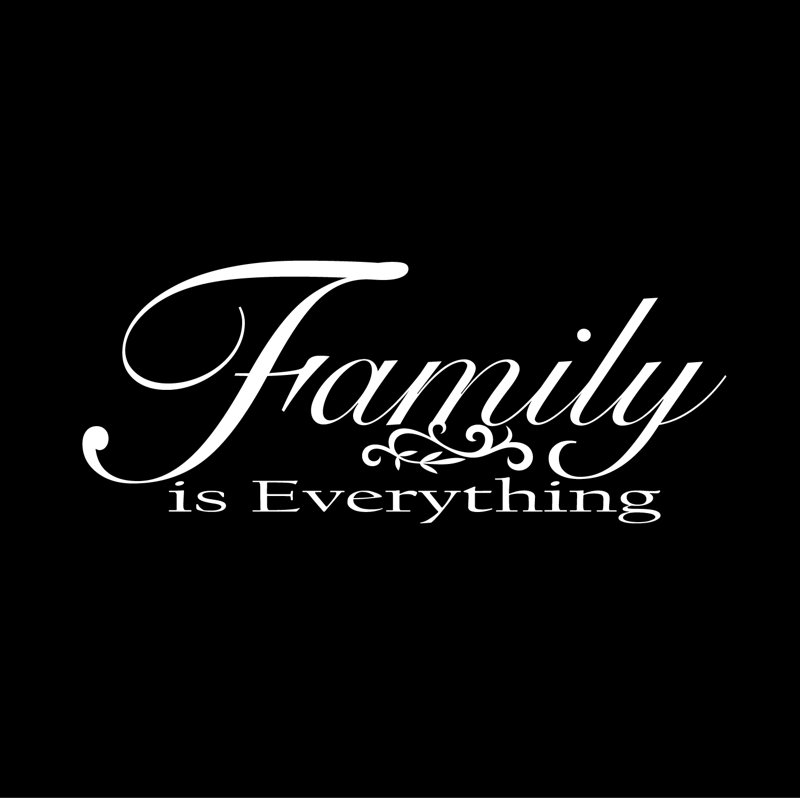 Adhésif décoratif "Family is Everything", H 8 po x l 20 po x P 0,01 po, Blanc