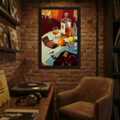 Abstract Still Life With Whiskey And Cigars