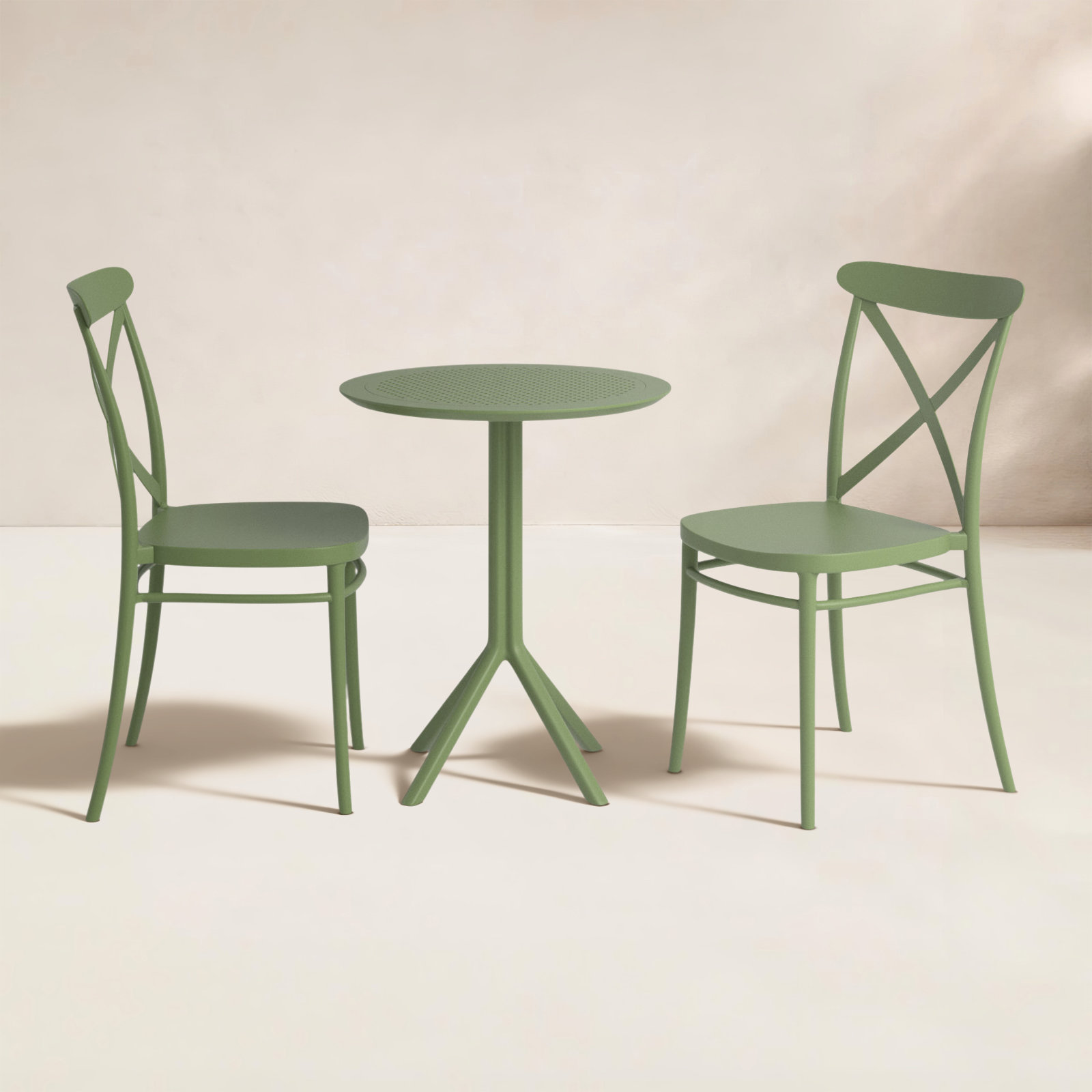 Farrah 24" Patio Bistro Set, Olive Green
