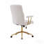 Chaise de bureau texturée en tissu blanc et doré Boucle, chaise de bureau moderne à hauteur ajustable avec accoudoirs rembourrés