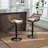 2Pcs Bar Stools - Adjustable Counter Height With Footrest  Beige  Linen Fabric Seat, Strong Metal Construction, Up To 250Lbs Swivel Stools, Beige Upholstery, Footrest, Base, For Kitchen & Dining-837263201