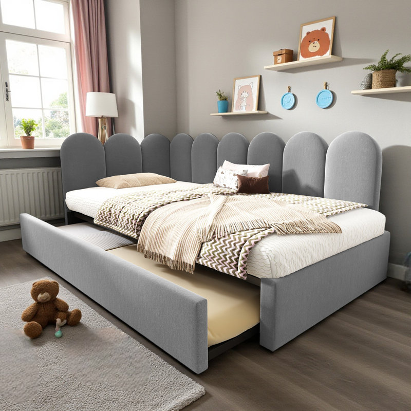 Upholstered Bed, Grey