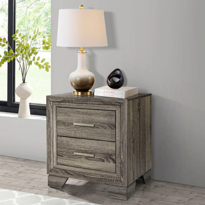 Table de chevet pour chambre à coucher, table de chevet à 2 tiroirs