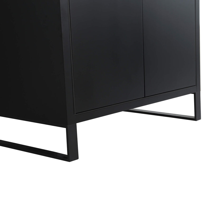 Ensemble de meuble-lavabo simple autoportant 30 po avec plateau en pierre Gesa, Noir mat, Noir mat