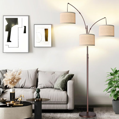 Lampe sur pied à intensité variable avec trois lumières pour le salon et la chambre à coucher