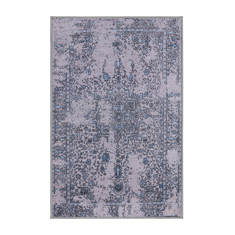 Tapis oriental bleu / noir Halesite, Rectangle 8 pi x 10 pi
