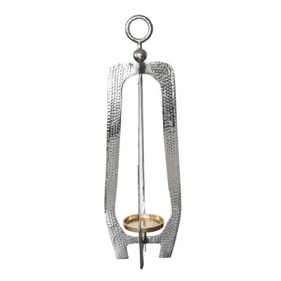 Lanterne ouverte en aluminium 8,5 po x 8,5 po x 23 po argent / or