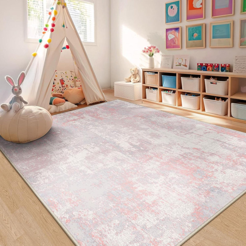 Tapis de chambre à coucher antidérapant moderne et doux antidérapant lavable pour salon, chambre à coucher, motif imprimé