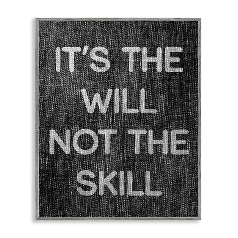 «Will Not Skill», estampe numérique encadrée par Daphne Polselli, H 20 po x l 16 po, Giclée encadrée noir minuit