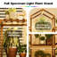 Support pour plante d'intérieur en bois avec lumières de culture, étagère à fleurs suspendue, support à fleurs pour le salon, le patio et le jardin