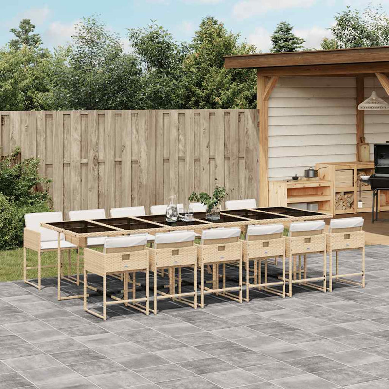 Patio Dining Set Table,, Cream White, Beige