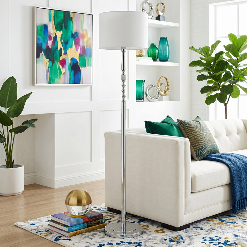 156cm Column Floor Lamp Set, Chrome