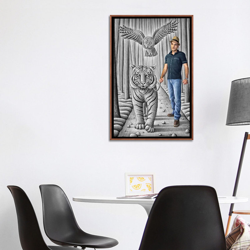 Nowhere to be found par Ben Heine-reproduction d’art, H 40 po x l 26 po x P 1,5 po, Toile avec cadre en bois brun classique