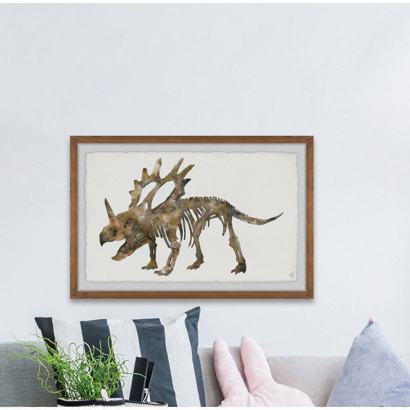 Rieder 'Styracosaurus Skeleton' Framed Print, 8" H x 12" W x 1.5" D