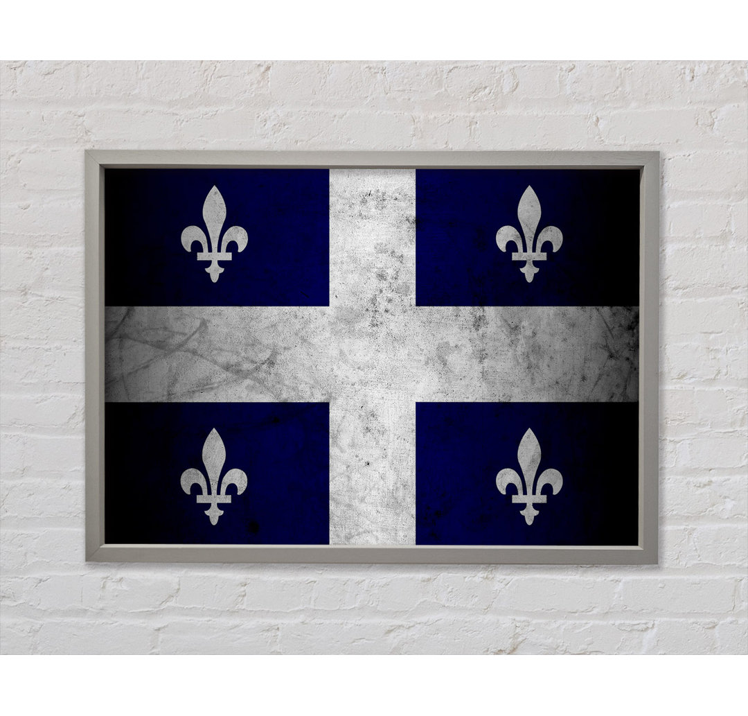 Quebec Grunge Flagge - Einzelner Bilderrahmen Kunstdrucke auf Leinwand