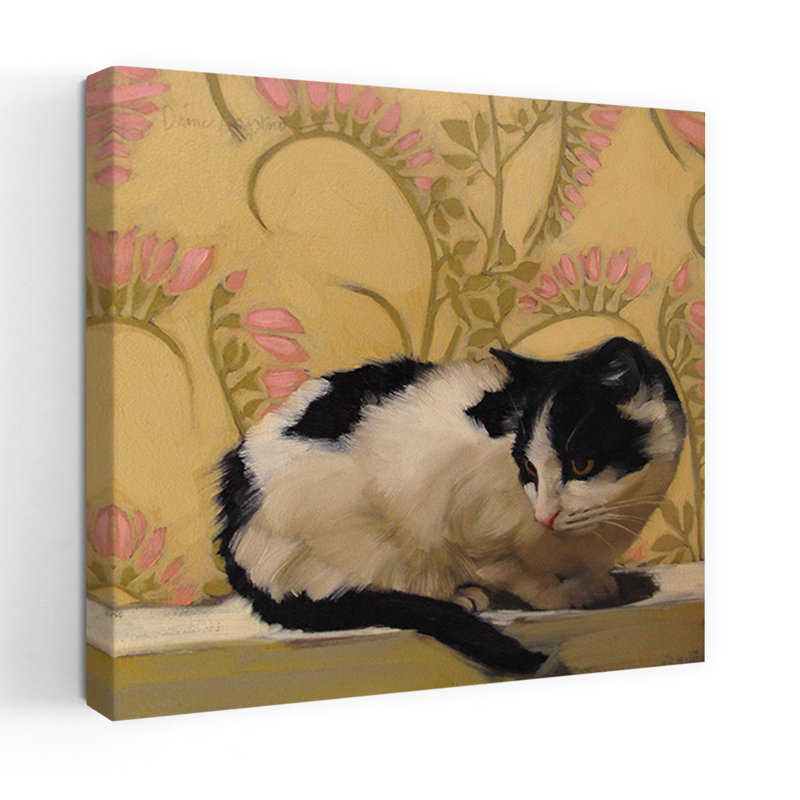 Art de chat contemporain Freesia Fran, H 36 po x l 36 po