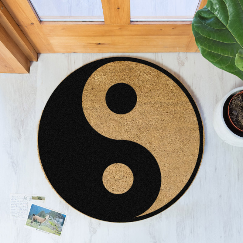 Pursel Non-Slip Indoor Doormat, Black/Beige