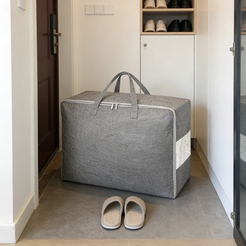 Extra Large Heavy-Duty Storage Bags With Clear Window - Foldable Closet Organizers For Blankets, Comforters, Bedding, Clothes And Seasonal Items