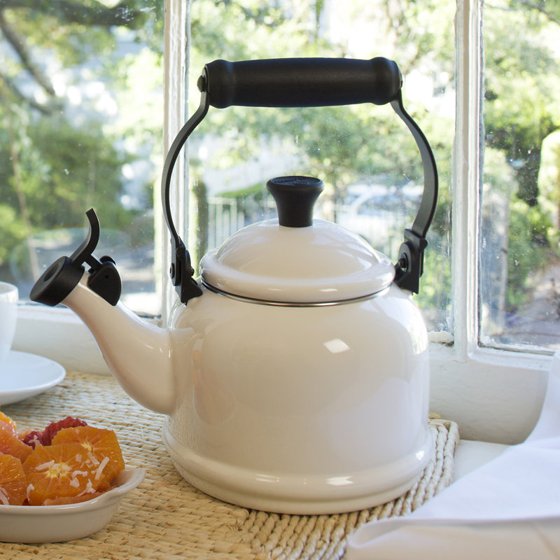 Le Creuset Enamel on Steel 1.25 Qt Demi Teakettle, White