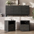 3 Pieces Bedroom Set, 9 Drawer Dresser And 3 Drawer Nightstands Set Of 2