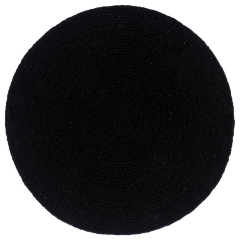 Billmyre Cotton Solid Colour Round Placemat, Black