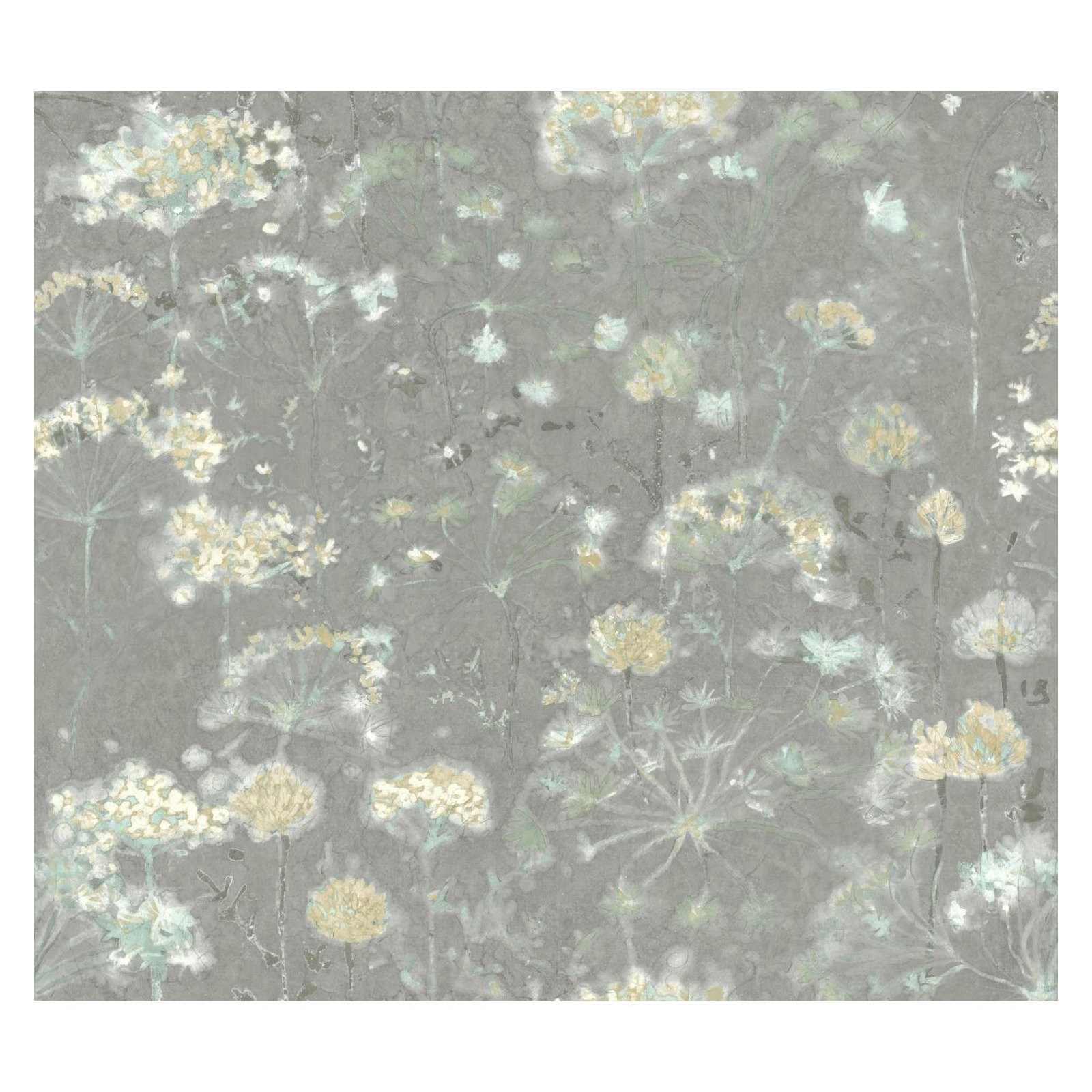 Floral Wallpaper, Gray
