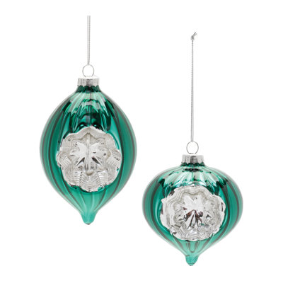 Ornements réfléchissants en verre vert