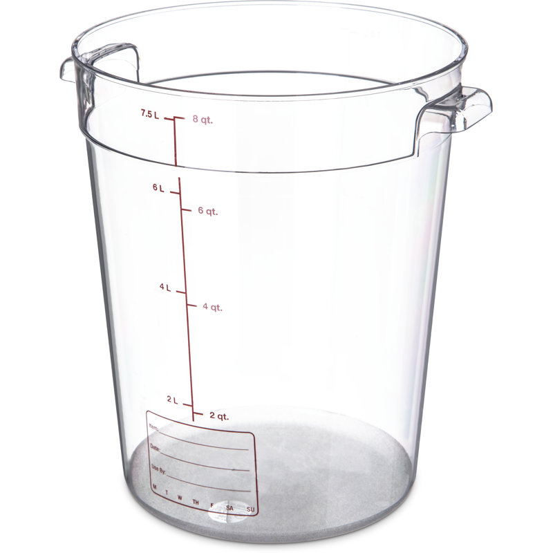 Carlisle Food Service Products 2 Gallons Circle Plastic Food Storage Container