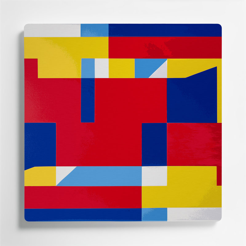 Hard Edge 1 Red Metal Wall Art, 12" H x 12" W