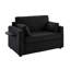 Lit simple de 47,2 po avec surface de couchage rabattable, table d'appoint pliable sur le bras gauche pour les collations, bras de chargement pour accoudoir à droite, petits accessoires de poche, coussins lombaires, espaces en velours côtelé ultra doux, noir
