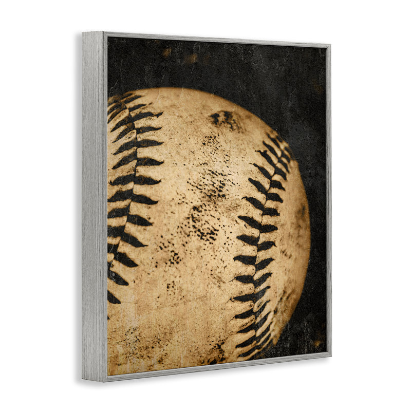 Giclée encadrée de baseball rétro, design par Kim Allen, H 30 po x l 24 po, Estampe numérique Farmhouse