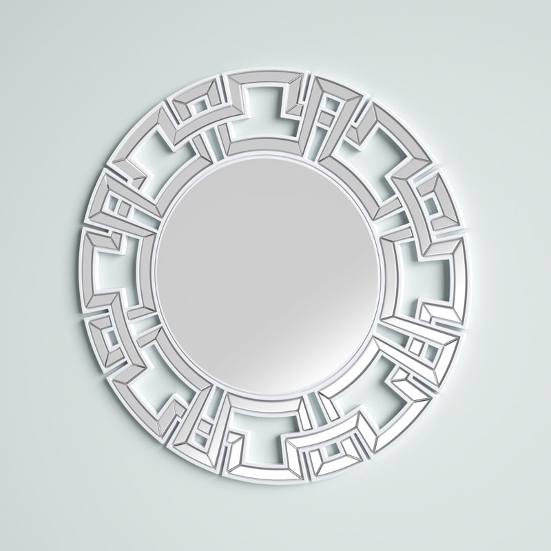 Andice Glass Frame Mirror, Silver