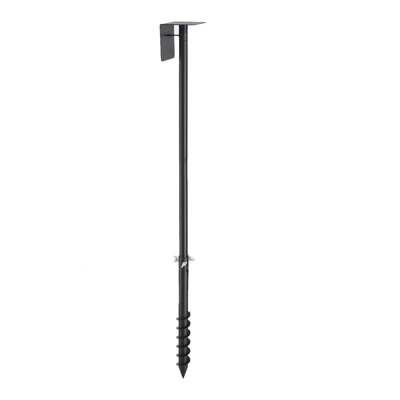 Mât d'oiseau, mât ajustable 102 po avec piquet, piquet de fixation robuste en métal de 1,2 po de diamètre, noir