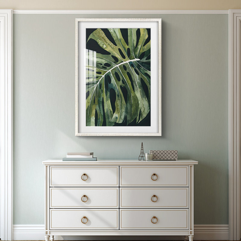 Nocturnal Monstera II - impression encadrée