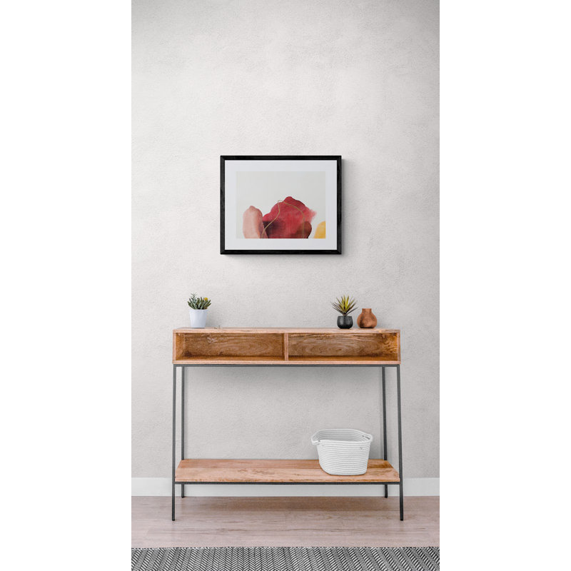 Rouge De Petals Print by Novi Lim, Black Framed Canvas, 25" H x 33" W 