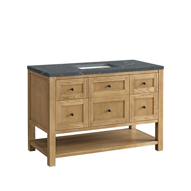 Breckenridge 48'' W Single Vanity, Light Natural Oak, Parisien Bleu, 8" Widespread